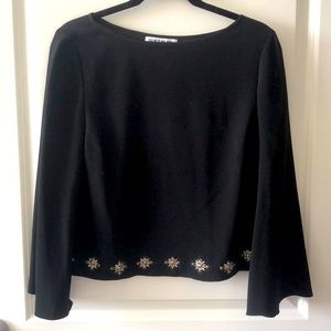 Black Bell Sleeve Blouse